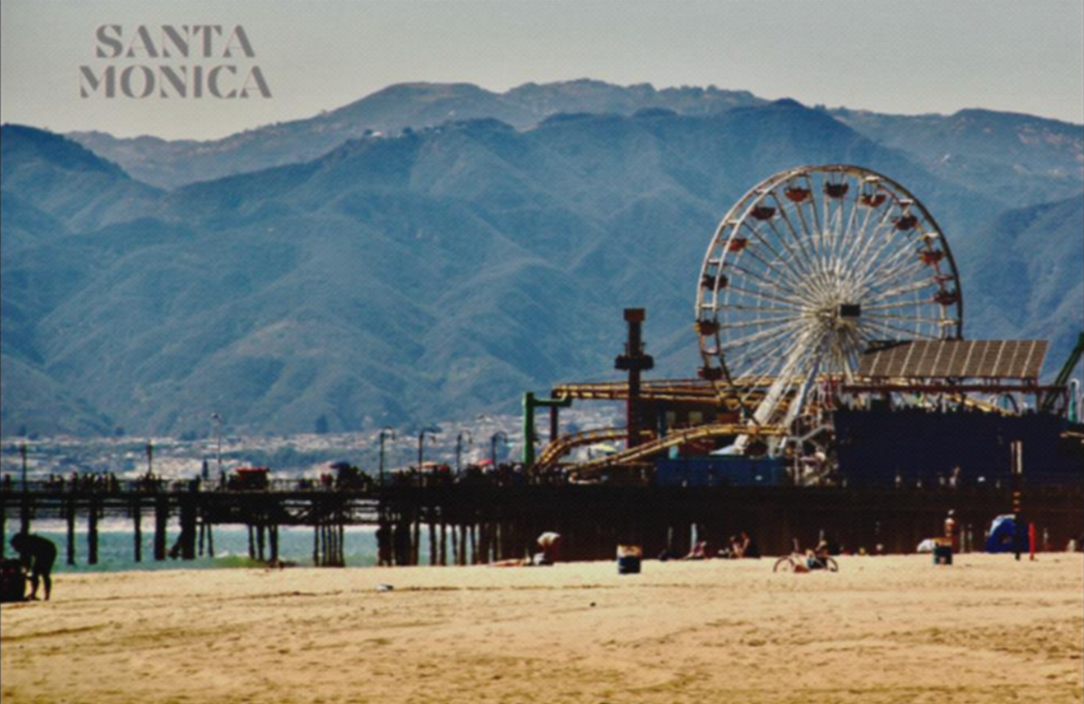 Santa Monica Wheel_Juno Black_ Landscape Canvas .75in Frame