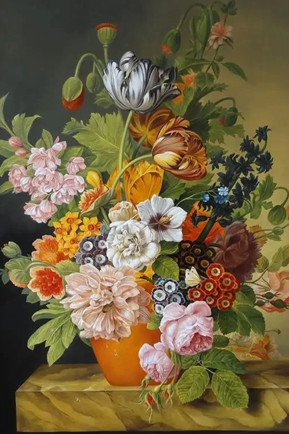 Flowers in vase painting