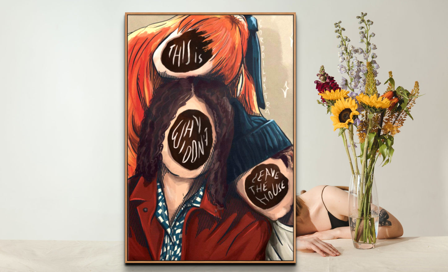 This Is Why I Don't Leave The House_Gordo Ilustra_ Deluxe Portrait Canvas 1.5in