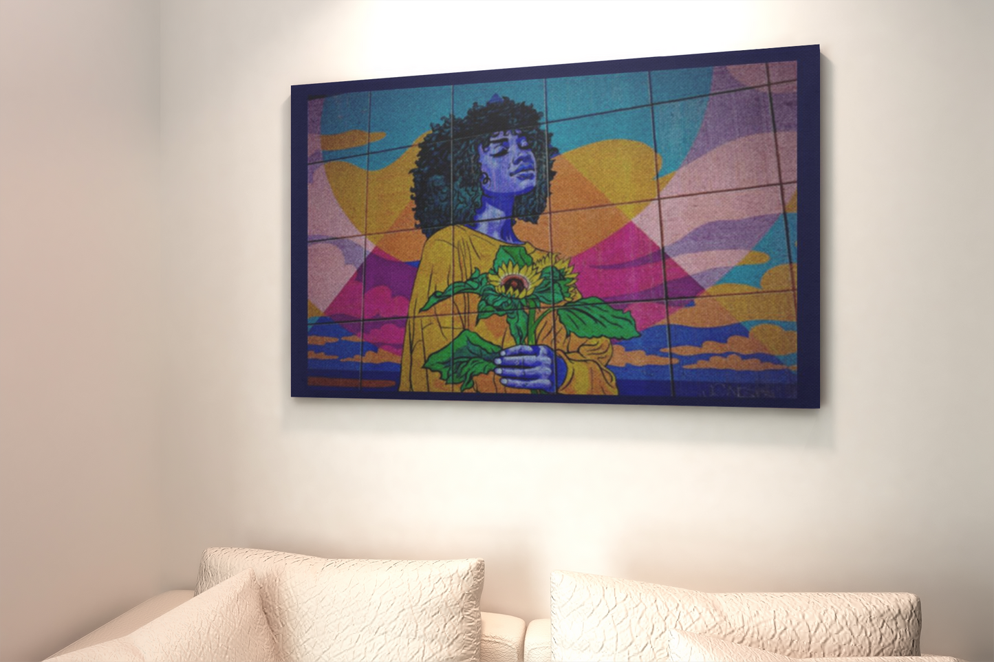 Colorful sun_ Juno Black_ Deluxe Landscape Canvas 1.5in Frame